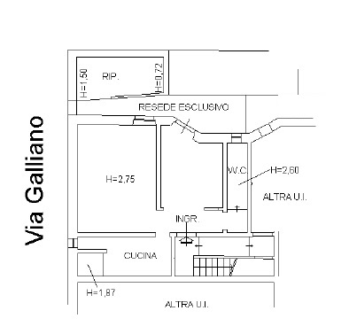 Trilocale con resede privata in vendita San Jacopino