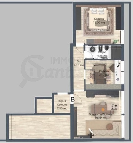 Trilocale ristrutturato in vendita zona Baracca